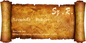 Szopkó Robin névjegykártya